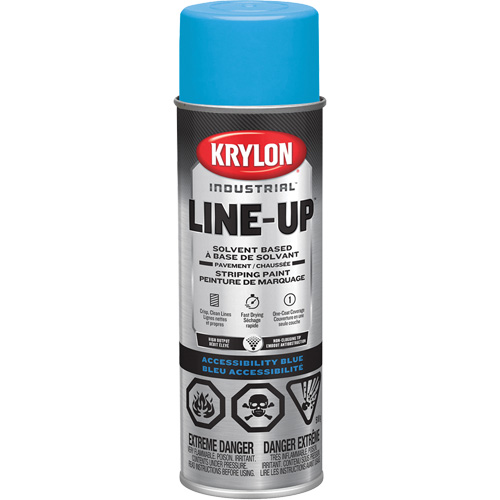 Industrial LINE-UP Solvent-Based Pavement Striping Aerosol Paint, Blue, 18 oz., Aerosol Can M & M Nord Ouest Inc