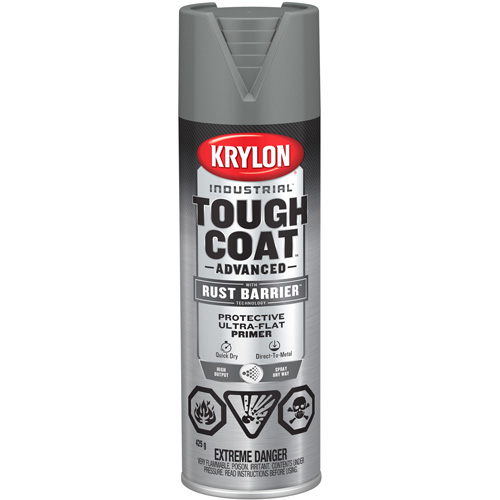 Tough Coat&reg; Advanced Paint with Rust Barrier Technology, Grey Primer, Ultra-Flat, 425 g, Aerosol Can M & M Nord Ouest Inc