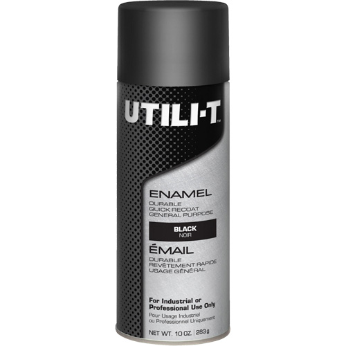 Peinture-&eacute;mail en a&eacute;rosol polyvalent UTILI-T, Noir, Brillant, 10 oz/283 g, Canette a&eacute;rosol M & M Nord Ouest Inc