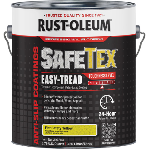 SafeTex&reg; Easy-Tread Acrylic Coating, 1 gal., Water-Based, Flat/Textured, Yellow M & M Nord Ouest Inc