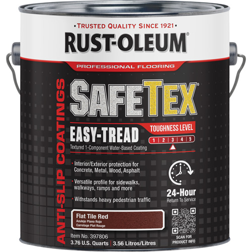 Rev&ecirc;tement d'acrylique SafeTex Easy-Tread, 1 gal., &agrave; l'eau, Plat/Textur&eacute;, Rouge M & M Nord Ouest Inc