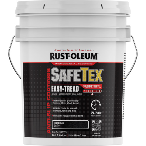SafeTex&reg; Easy-Tread Acrylic Coating, 4 gal., Water-Based, Flat/Textured, Black M & M Nord Ouest Inc