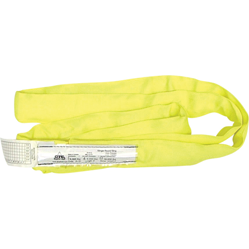 &eacute;lingues rondes, Jaune, 2" la x 6' lo, 9000 lb Charge verticale M & M Nord Ouest Inc