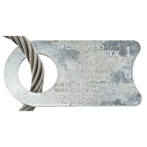 &eacute;lingue de levage &agrave; c&acirc;ble m&eacute;tallique - deux boucles M & M Nord Ouest Inc