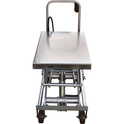 Table &eacute;l&eacute;vatrice &agrave; ciseaux hydraulique pneumatique, Acier inoxydable, 35-1/2" lo x 20" la, Cap. 800 lb M & M Nord Ouest Inc