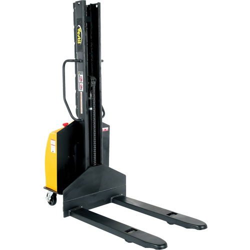 Narrow Mast Powered Lift Stacker, Electric Operated, 1500 lbs. Capacity, 63" Max Lift M & M Nord Ouest Inc