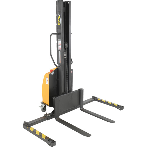 Narrow Mast Powered Lift Stacker, Electric Operated, 1000 lbs. Capacity, 63" Max Lift M & M Nord Ouest Inc
