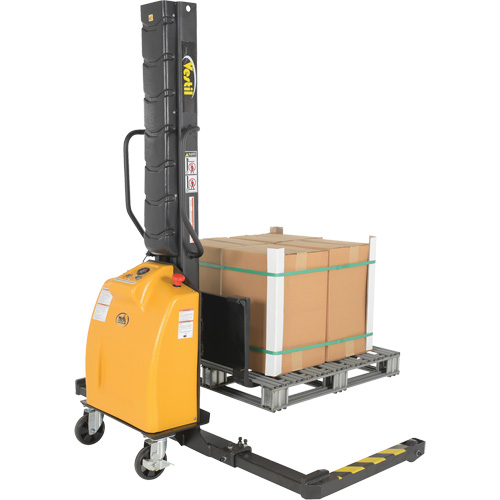 Narrow Mast Powered Lift Stacker, Electric Operated, 1000 lbs. Capacity, 63" Max Lift M & M Nord Ouest Inc