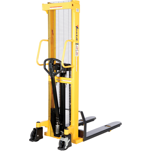 Manual Hydraulic Stacker, Hand Pump Operated, 2000 lbs. Capacity, 63" Max Lift M & M Nord Ouest Inc