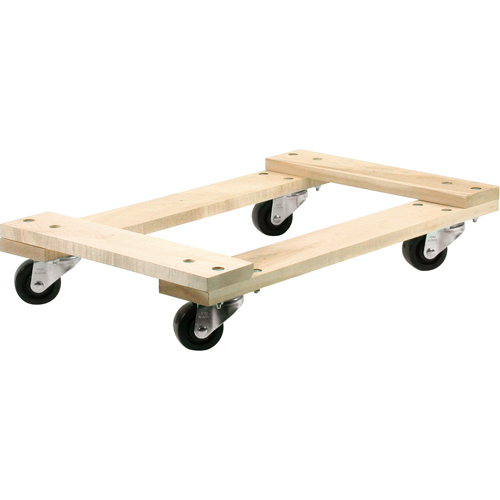Chariots en bois franc - usage moyen, Roues en Polyol&eacute;fine, Capacit&eacute; de 900 lb, 18" la x 24" p x 7" h M & M Nord Ouest Inc