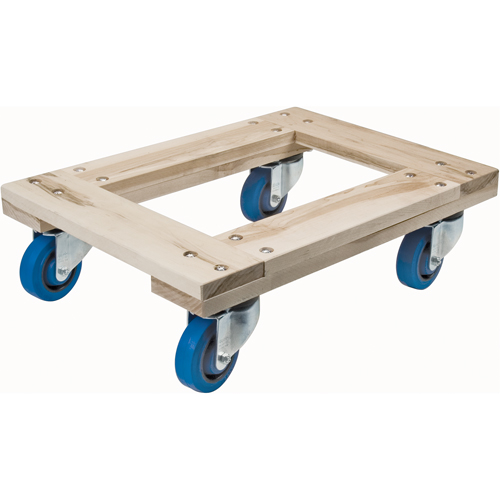 Chariots en bois franc - usage intensif, Roues en Caoutchouc, Capacit&eacute; de 1400 lb, 18" la x 24" p x 7" h M & M Nord Ouest Inc