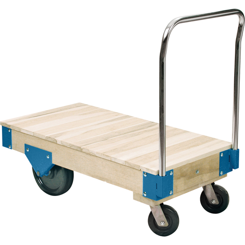 Chariots &agrave; plateforme - Chariots &agrave; plateforme tout en bois, 72" lo x 36" la, Capacit&eacute; de 3000 lb, Roues en Nylon M & M Nord Ouest Inc