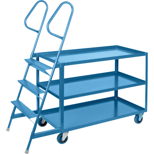 Stock Picking Carts, Steel, 24" W x 64" D, 3 Shelves, 1200 lbs. Capacity M & M Nord Ouest Inc