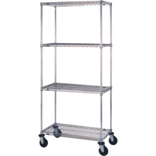 Wire Shelf Cart, Chrome Plated, 18" x 69" x 36", 800 lbs. Capacity M & M Nord Ouest Inc