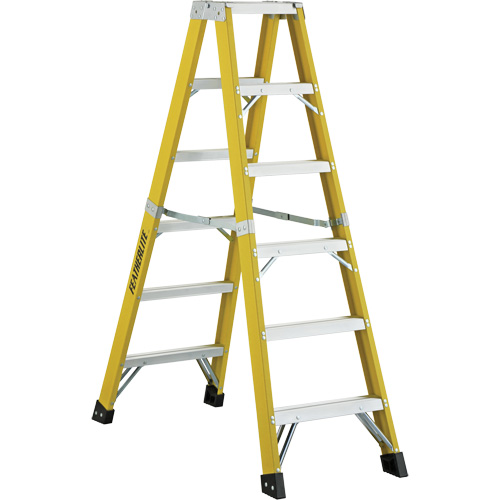 6600 Series Industrial Heavy-Duty 2-Way Stepladders, Fibreglass, 300 lbs. Capacity, 6' M & M Nord Ouest Inc