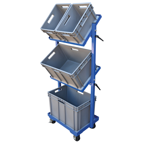 Stock Cart, Steel, 30-11/16" W x 19-1/4" D, 3 Shelves, 300 lbs. Capacity M & M Nord Ouest Inc