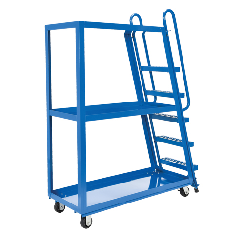 Stock Picking Cart, Steel, 21-7/8" W x 56-1/8" D, 3 Shelves, 1000 lbs. Capacity M & M Nord Ouest Inc