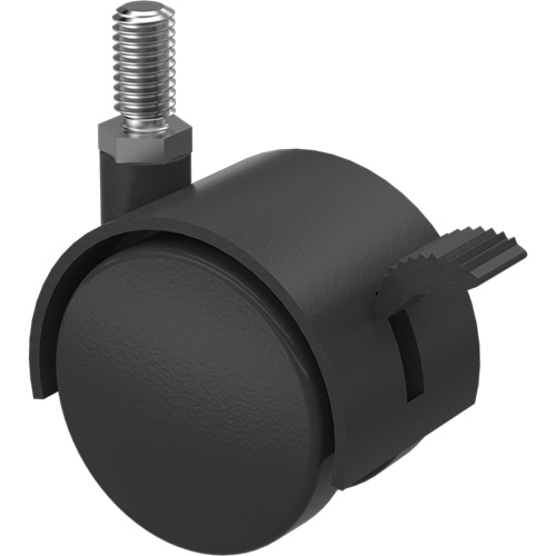 Twin Wheel Caster (300/400 Series), Swivel with Brake, 2" (51 mm) Dia., 75 lbs. (34 kg.) Capacity M & M Nord Ouest Inc