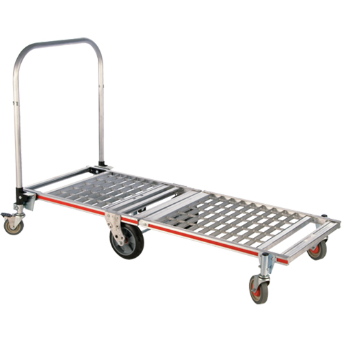 Chariot &agrave; plateforme repliable &agrave; six roues, Aluminium, 1550 lb, 61-7/8" lo x 23-1/4" la, Hauteur 39" M & M Nord Ouest Inc