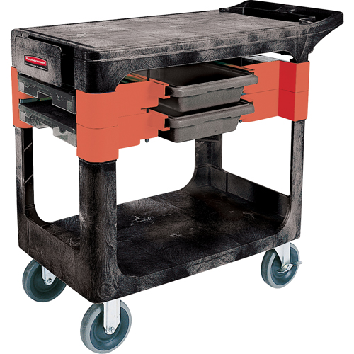 Chariots &agrave; outils d'entretien, 2 tiroirs, 38" lo x 19-1/4" la x 33-3/8" h, Noir M & M Nord Ouest Inc