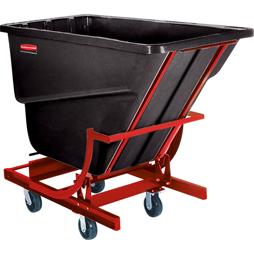Self-Dumping Hopper, Plastic/Polyethylene, 1 cu.yd., Black M & M Nord Ouest Inc