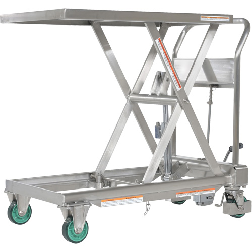 Hydraulic Scissor Lift Table, 31-1/2" L x 19-1/2" W, Stainless Steel, 550 lbs. Capacity M & M Nord Ouest Inc