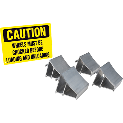 Aluminum Wheel Chock Kit, 7" W x 6" D x 6" H M & M Nord Ouest Inc