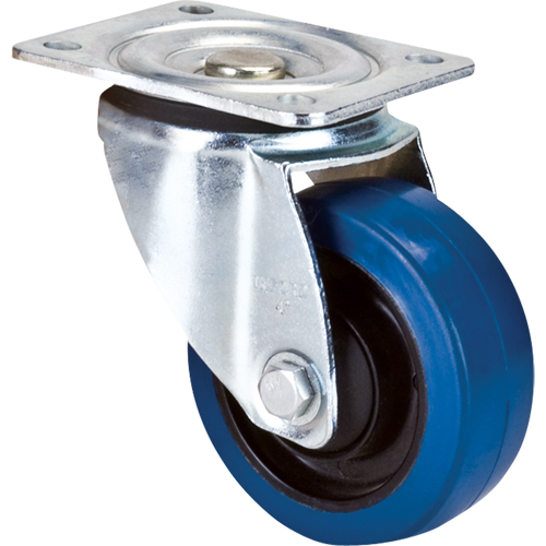 Blue Caster, Swivel, 4" (101.6 mm), Rubber, 350 lbs. (158.8 kg.) M & M Nord Ouest Inc