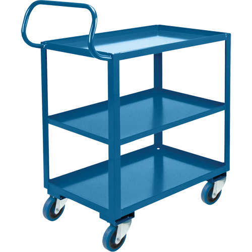 Chariot ergonomique &agrave; tablettes, 800 lb Capacit&eacute;, Acier, 20" la x 37" ha x 32" p, Bordure vers le haut M & M Nord Ouest Inc