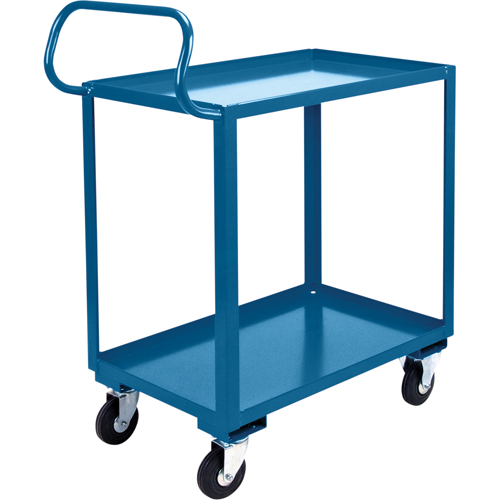 Chariot ergonomique &agrave; tablettes, 800 lb Capacit&eacute;, Acier, 26" la x 37" ha x 38" p, Bordure vers le haut M & M Nord Ouest Inc
