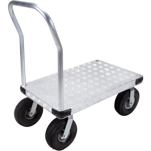 Chariots &agrave; plateforme en aluminium, 24" la x 36" lo, 1600 lb cap, Roues Pneumatique M & M Nord Ouest Inc