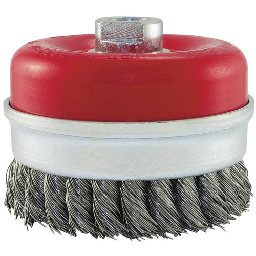 Brosse boisseau &agrave; fils li&eacute;s et nou&eacute;s, 5" dia. x 5/8"-11 arbre M & M Nord Ouest Inc