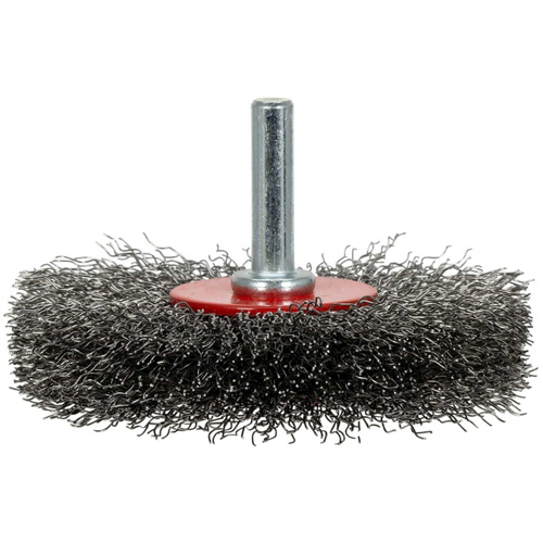 Brosse radiale &agrave; fils cr&ecirc;p&eacute;s mont&eacute; sur mandrin ER300-12, 3", Fils ,012" M & M Nord Ouest Inc