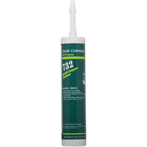 Dowsil 732 Multi-Purpose Silicone Sealant, 300 ml, Cartridge, White M & M Nord Ouest Inc