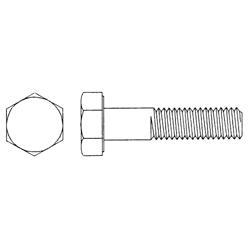 Hex Head Cap Screw, 3/4" Dia., 1" L, Zinc Plated, Coarse, Grade 5 M & M Nord Ouest Inc