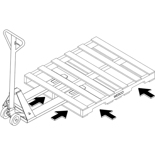4-Way Hydraulic Pallet Truck, 48" L x 7" W, 4000 lbs. Capacity M & M Nord Ouest Inc