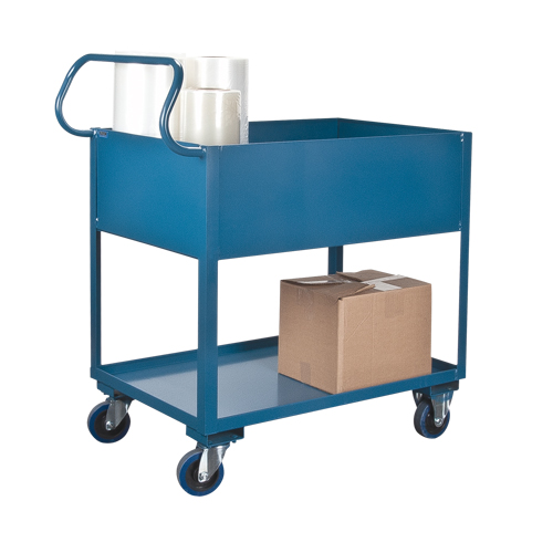 Deep Lipped Service Cart, 2 Tiers, 24" W x 47" H x 36" D, 1200 lbs. Capacity M & M Nord Ouest Inc
