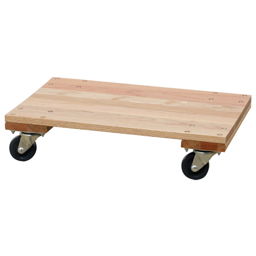 Solid Platform Wood Dolly, Rubber Wheels, 900 lbs. Capacity, 16" W x 24" D x 6" H M & M Nord Ouest Inc