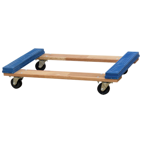 Open Deck Rubber Ends Dolly, Wood Frame, 18" W x 30" D x 6" H, 900 lbs. Capacity M & M Nord Ouest Inc