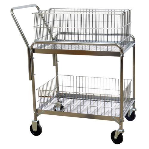 Chariot de bureau en treillis m&eacute;tallique pour le courrier, 200 lb Capacit&eacute;, Chrome, 20" p x 33" la x 37-1/2" h, Chrom&eacute; M & M Nord Ouest Inc