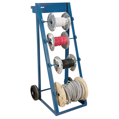 Chariot portatif pour mat&eacute;riaux bobin&eacute;s, Acier, 4 Montants, 24-1/2" la x 49" h x 23" p, Capacit&eacute; de 400 lb M & M Nord Ouest Inc
