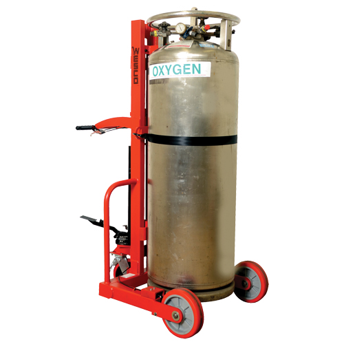 Grand chariot hydraulique HLCC pour bouteille de gaz liquide, Roues Polyur&eacute;thane, Base de 20" la x 20" p, 1000 lb M & M Nord Ouest Inc
