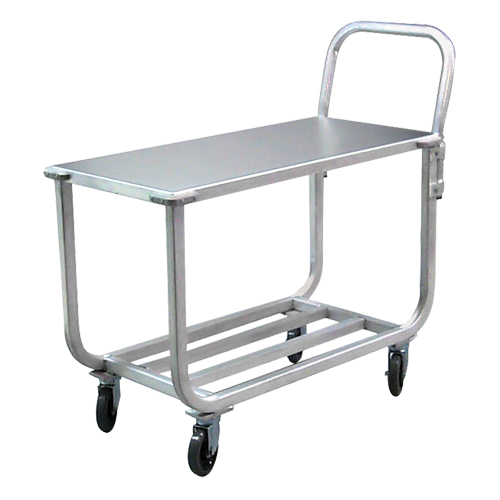 Chariot en aluminium &agrave; plateforme tubulaire, 700 lb Capacit&eacute;, Aluminium, 19" la x 42" ha x 46" p, Bordure vers le bas M & M Nord Ouest Inc