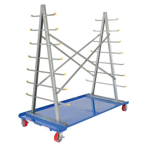 Chariot &agrave; cadre en A pour barres et tuyaux, Acier, 36-3/4" la x 73-3/4" p x 72-1/2" h, Capacit&eacute; de 2000 lb M & M Nord Ouest Inc