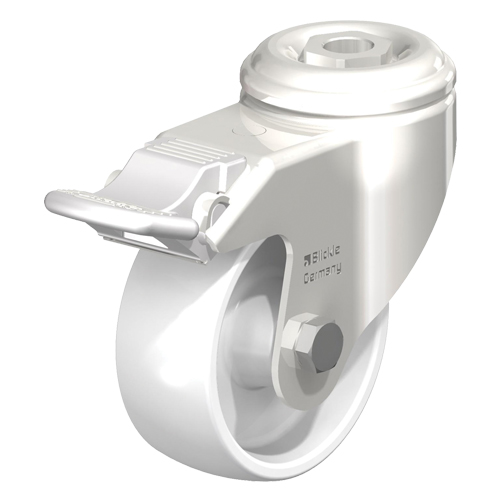 Stainless Steel Nylon Caster, Swivel with Brake, 5" (127 mm) Dia., 265 lbs. (120 kg.) Capacity M & M Nord Ouest Inc