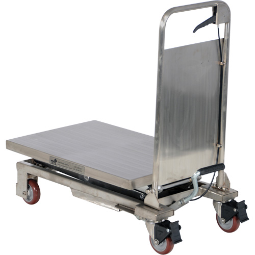 Manual Hydraulic Scissor Lift Table, 27-1/2" L x 17-3/4" W, Partial Stainless Steel, 220 lbs. Capacity M & M Nord Ouest Inc