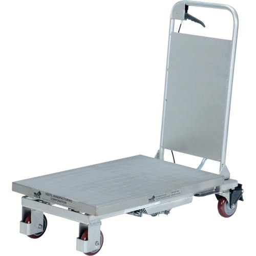 Manual Hydraulic Scissor Lift Table, 27-1/2" L x 17-5/8" W, Partial Stainless Steel, 400 lbs. Capacity M & M Nord Ouest Inc