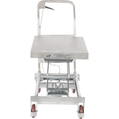 Table &eacute;l&eacute;vatrice hydraulique manuelle &agrave; ciseaux, 35-1/2" lo x 20" la, Partiellement en acier inoxydable, Capacit&eacute; 800 lb M & M Nord Ouest Inc