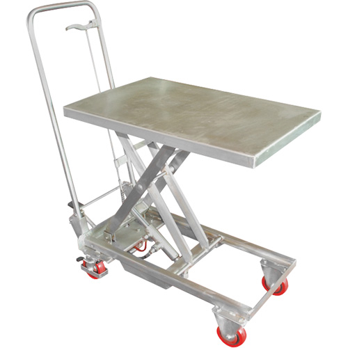 Manual Hydraulic Scissor Lift Table, 27-1/2" L x 17-3/4" W, Stainless Steel, 200 lbs. Capacity M & M Nord Ouest Inc