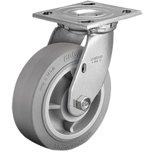 Roulette avec plaque, Pivotant, 4" (101,6 mm), Caoutchouc, 225 lb (102 kg) M & M Nord Ouest Inc